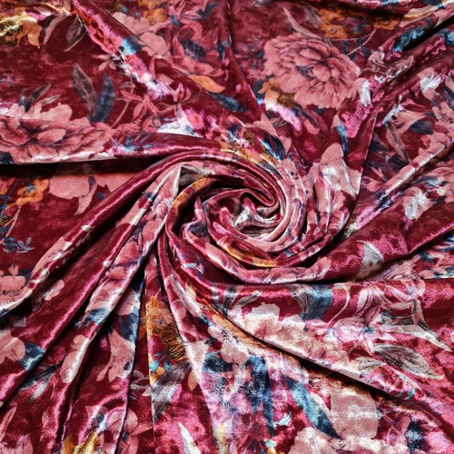 Floral velour crush velvet - floral,