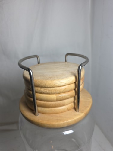 Vintage wooden drink coasters - vintage,