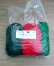 D K Double Knitting Yarn Christmas Colours 3 Balls Weighing 195 Grs