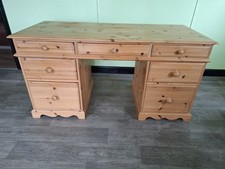 Pine Double Pedestal Desk