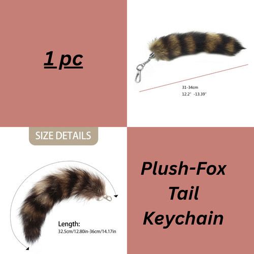 Faux fur fox tail - tail, keychain