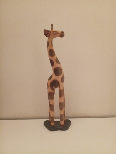 Wooden giraffe carving - wooden,
