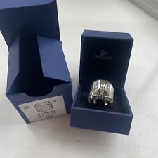 GENUINE Swarovski Swan Engraved Crystal Satin Nirvana Ring - 52 BNIB
