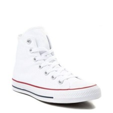 Converse All Star Hi Chuck Taylor  Women & Mens Canvas Trainers - Optical White