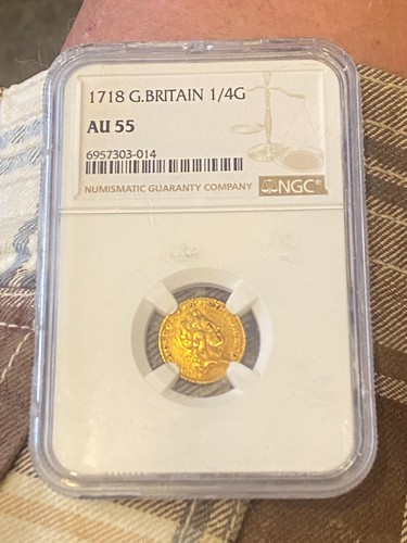 George 1718 guinea ngc - 1, 1/4
