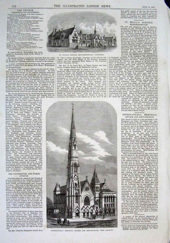 Original old antique print - old, st