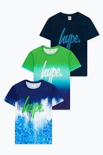 HYPE Boys Pool Fade T-Shirt (Pack of 3) 7-8 Years