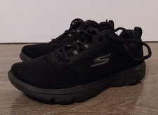 Women's Sketchers Go Walk Lace Up Trainers Black Size Uk 3.5