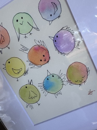 Signed matted cartoon - matted,
