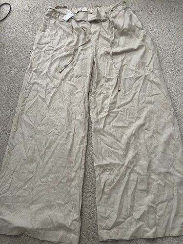 Zara linen blend cream wide - zara,