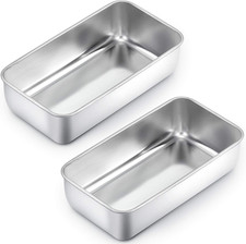 Loaf Tin Set of 2, Stainless Steel Cake Tins Bread Moulds for Baking, Rectangula