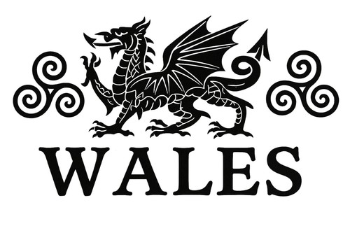 Welsh dragon triskele gloss - welsh,