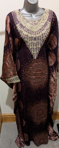 Purple maroon abaya kaftan - purple,