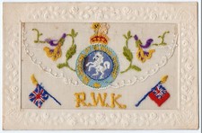 WW1 Patriotic Embroidered SILK