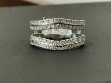 3 Ct Round Cut Moissanite Enhancer Guard Wrap Ring 14K White Gold Plated
