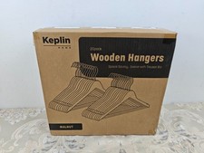 KEPLIN Strong Walnut Wood Wooden Coat Hangers with 360 Degree Rotatory Hook & Ro