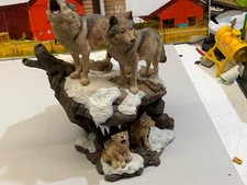 WOLVES.WILDERNESS CALL.WOLF HOWLING.WOLF FAMILY.3 PUPS.CUBS.L.E. DANBURY MINT.