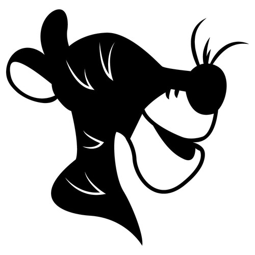 Tigger bust vinyl decal - 6.1",
