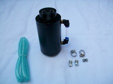 UNIVERSAL BLACK ALLOY OIL CATCH TANK 9MM FITTINGS INLETS UNIVERSAL