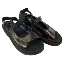 Wolky 'Jewel' Brown Patent Leather Removeable Footbed Sandals 9.5 / 42