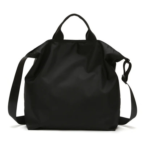 Black polyester canvas tote - canvas,