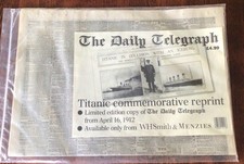 The Daily Telegraph & the Times Titanic Commemorative Reprint Newspaper
