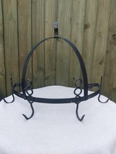 Wrought Iron Half Round Utensil/Saucepan Wall Holder Rack
