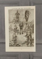 Vintage 1950s History of Deep Sea Diving Costume Suits Diver Book Art Picture