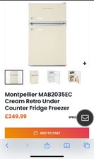 Montpellier Retro Under counter Fridge Freezer MAB2035C in Cream