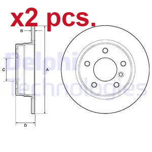 Pcs rear brake disc - x2,
