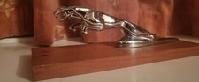 8 " Jaguar Car Bonnet Mascot Leaping Cat Large Chrome Emblem