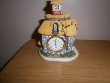 Vintage 1993 MTIF WM Widdop resin quartz cottage small mantel clock.(E15)