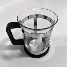 Bodum Bistro tea glass coffee cup mug design Danish stainless lattice vintage
