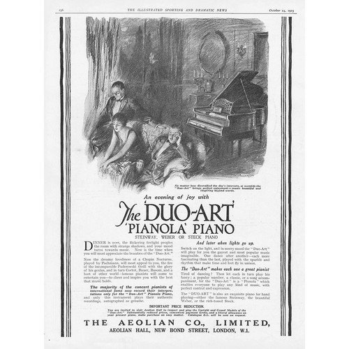 Aeolian duo art pianola - co, duo-art