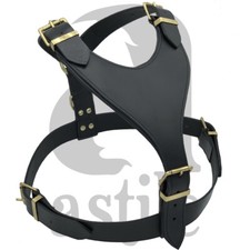 LEATHER DOG HARNESS BLACK BIG