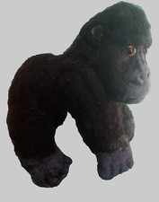 Needle felted gorilla handmade wool sculpture ornament  animal glass eyes  5.5 “