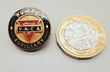 Vintage Y.M.C.A. Women's Auxiliary Canteen War Worker Enamel Pin Lapel Badge