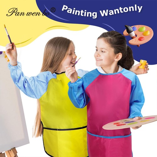 Kids long sleeve apron - long, drawing