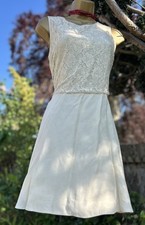 Asos Premium Occasion CreamLace Dress Satin Crepe  Lace Net Skirts  Lined UK 14