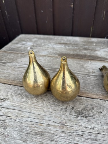 Vintage brass clock weights - vintage,