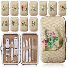 Printed Manicure Pedicure Nail Care Set Cutter Clippers Kits Case Mens Ladies