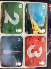 Thunderbirds holographic stamps used 41,60,88 and 97p v good condition