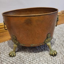 Antique Copper Log Basket Coal