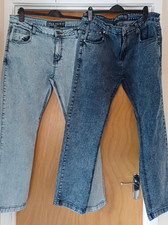 True Face Mens 2 Pair Stretch Blue Straight Leg Jeans Waist 40"