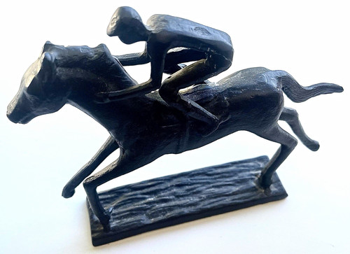 Black carved wooden horse - black, &