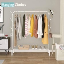 Heavy Duty Metal Double Rail Clothes Garment Hanging Rack Shelf Display Stand UK