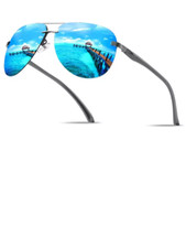 New Polarized Sunglasses Classic Driving Sun Glasses Metal Frame Mirror Lens