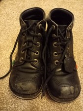 Kickers Black Boots Girls Used