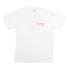 Vintage HANES Ramada Silicon Valley Mens T-Shirt Cream 90s USA M