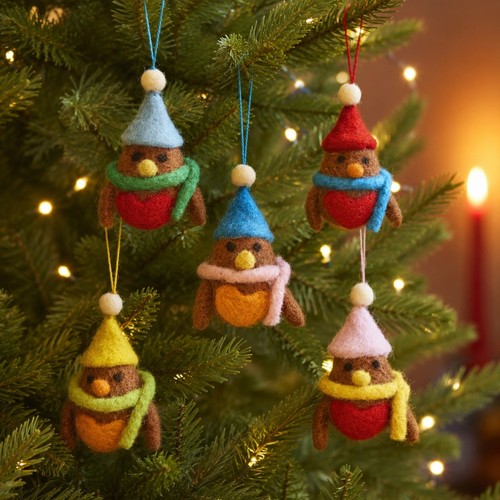 Felt robin christmas tree - robin,